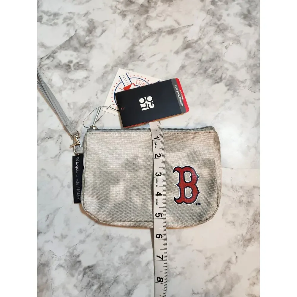 MLB Boston Red Sox‎ Women's Gray Tie Dye Zip Mini Wallet Wristlet NWT